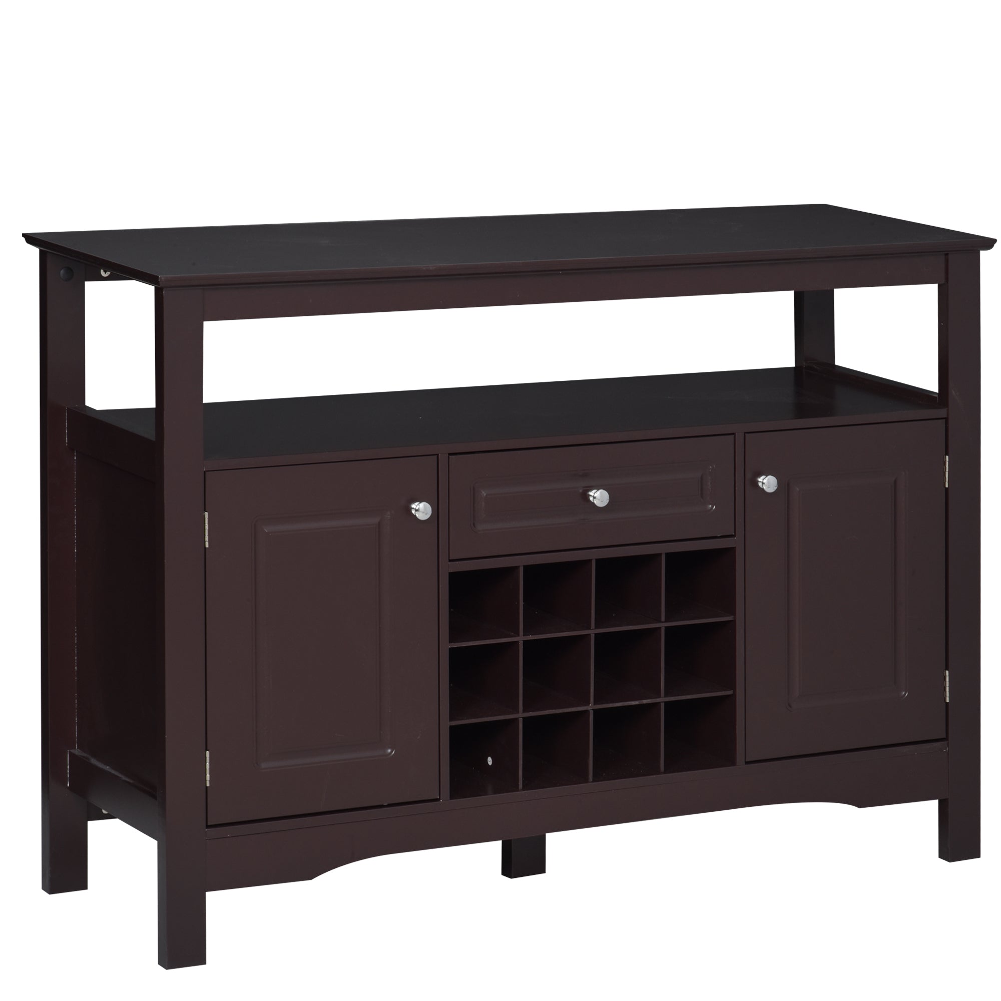 HOMCOM Espresso Buffet Credenza: Sideboard Bar Cabinet Storage Cabinet with Drawer for Kitchen, Living Room, Rich Espresso 