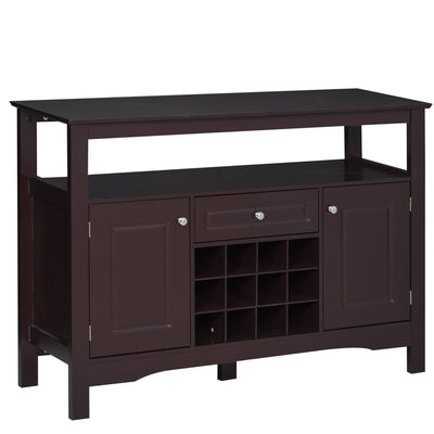 HOMCOM Espresso Buffet Credenza: Sideboard Bar Cabinet Storage Cabinet with Drawer for Kitchen, Living Room, Rich Espresso 