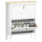 Narrow Shoe Cabinet with 2 Flip Drawers, Adjustable Shelves for Entryway, Holds 10-14 Pairs, White