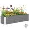 6' x 1.5' x 1.3' Galvanized Raised Garden Bed, Elevated Large Metal Planter Box w/ Install Gloves, Light Grey