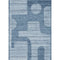 Puzzo Blue Rug – Modern Geometric Area Rug in Dark Navy & Light Blue, Machine Washable or Premium Linen Options