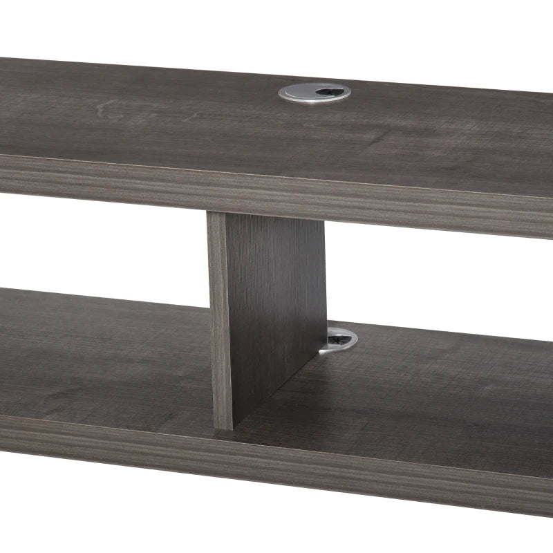 Floating TV Stand Shelf for 50" TVs, Wall Mounted Entertainment Center for Living Room, Bedroom, Media Console with Storage Shelf for Audio, Video, Dark Grey Wood Grain