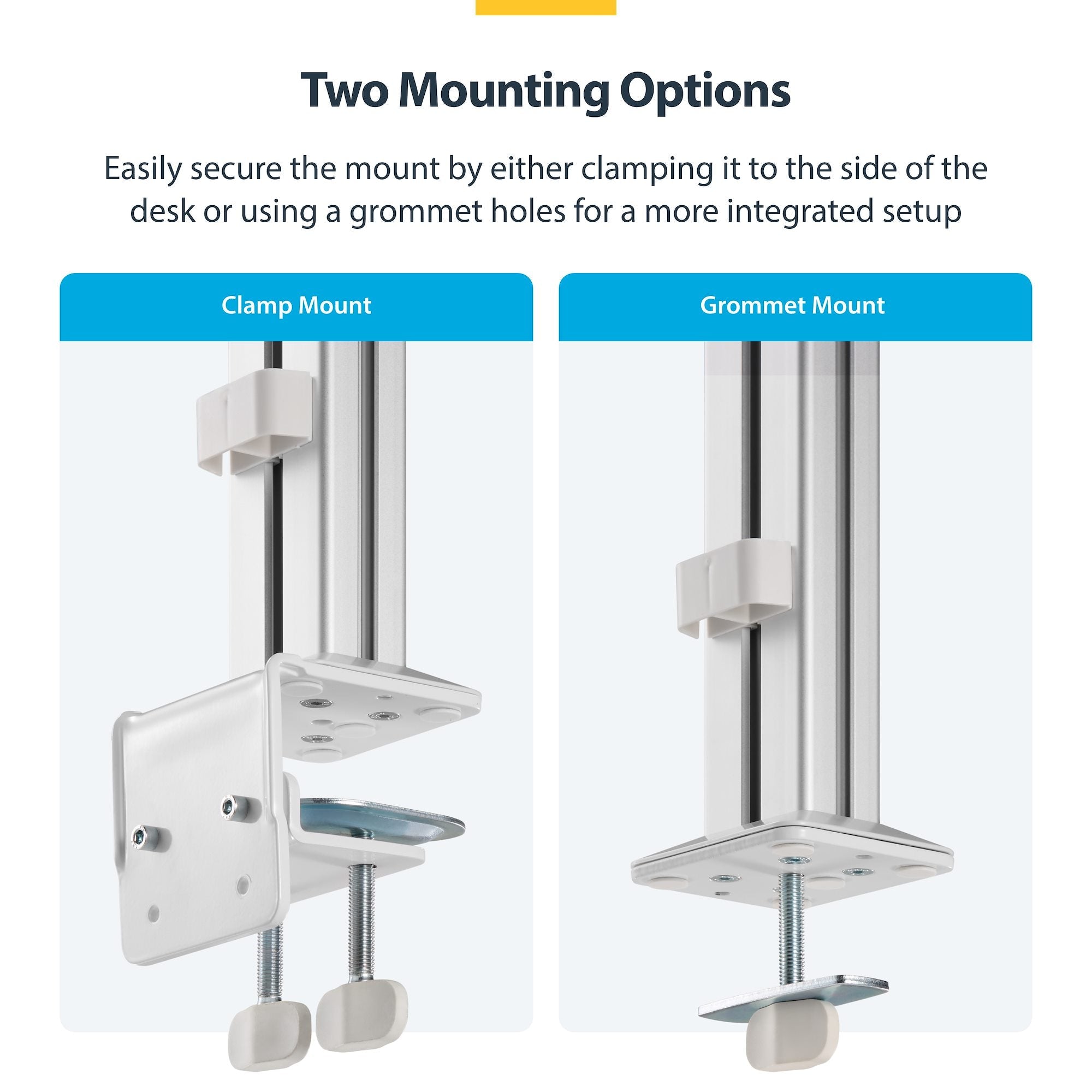 Six-Monitor Desk Mount with Crossbar, Up To 32-inch Computer Screens, Max 17.6lb (8kg) each, Dual Column, C-clamp/Grommet, Height Adjustable 