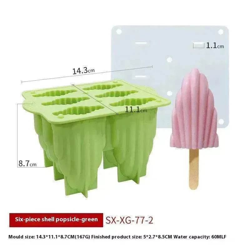 6-piece Spiral Ice Cream Silicone Food Grade Mold 
