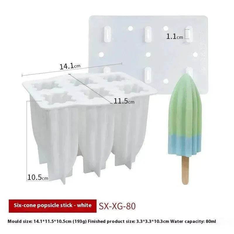 6-piece Spiral Ice Cream Silicone Food Grade Mold 