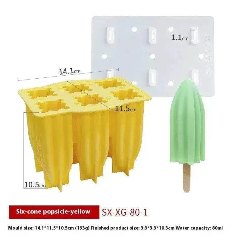 6-piece Spiral Ice Cream Silicone Food Grade Mold 