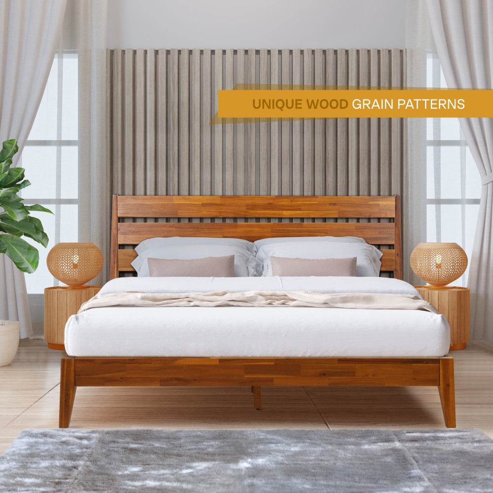 Emery Deluxe Wood Platform Bed Frame 