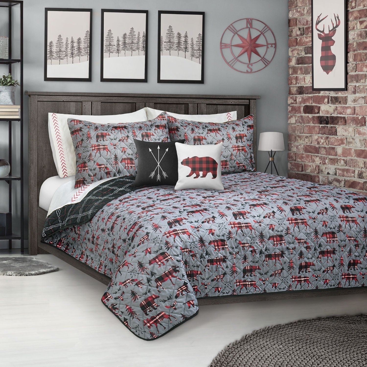 Woven Printed Quilt Bedding Set 3 Piece King -Wild & Free (Ddp Ecom Pack) 