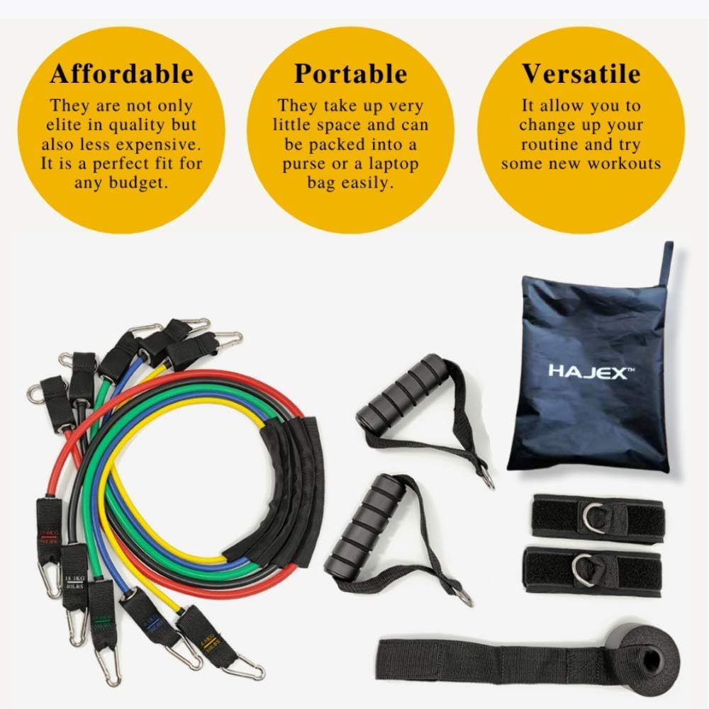 11Pcs Resistance Exercise Bands Set 