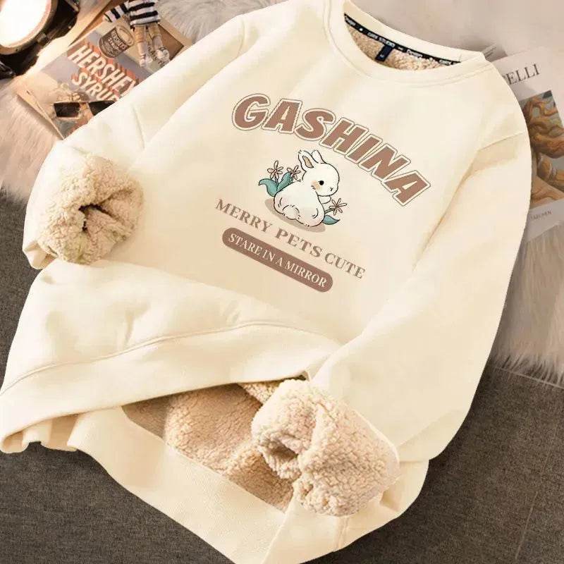 Autumn Winter Fleece-lined thick sweatshirt Pullover top for men 