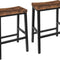 HOOBRO Bar Stools Set of 2, Industrial Saddle Counter Stools with Footrests, Rustic Brown & Black