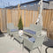 4 PC Wicker Patio Set | Grey, Cushioned Outdoor Sofa Set with Glass Top Side Table