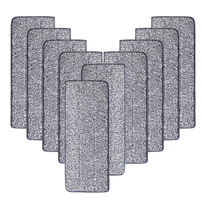 10Pcs Microfiber Mop Pads Reusable Washable Cloth Mop Flat Replacements Head 12.2x4.9in for Wet/Dry Floor Cleaning 