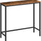 HOOBRO Narrow Console Table 75 cm Entryway Table, Small Sofa Side Table, Rustic Brown & Black BF75XG01