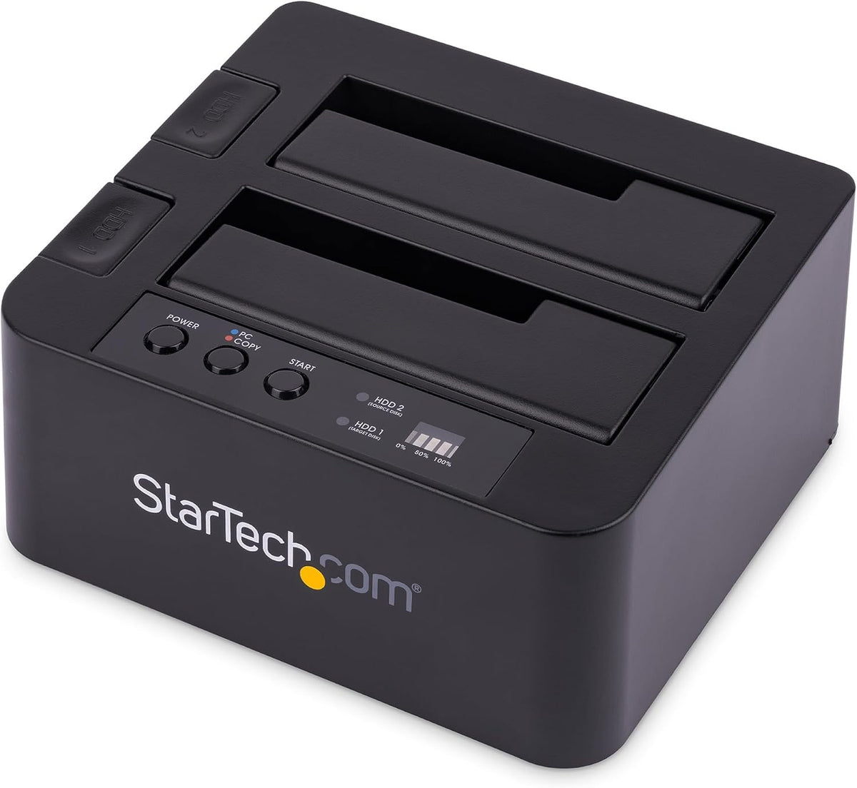 StarTech Dual-Bay SATA HDD/SSD Duplicator & Docking Station, Standalone Hard Drive Cloner with USB 3.0 & eSATA