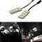 HYUGA 2x 12SMD 5630 White 6500K LED Panel Dome Board Light – Auto Car Interior Bulbs with T10 / BA9S / Festoon Adapters, 12V–24V