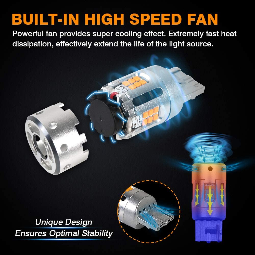 PA 2x FanBoost LED Turn Signal Bulb | Anti Hyper Flash CANBus hyperflash free (Pack of 2) 