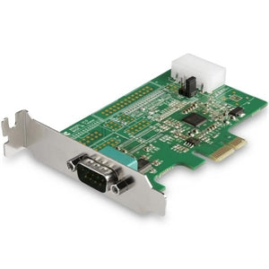 1-port PCI Express RS232 Serial Adapter Card - PCIe Serial DB9 Controller Card 16950 UART - Low Profile - Windows/Linux 