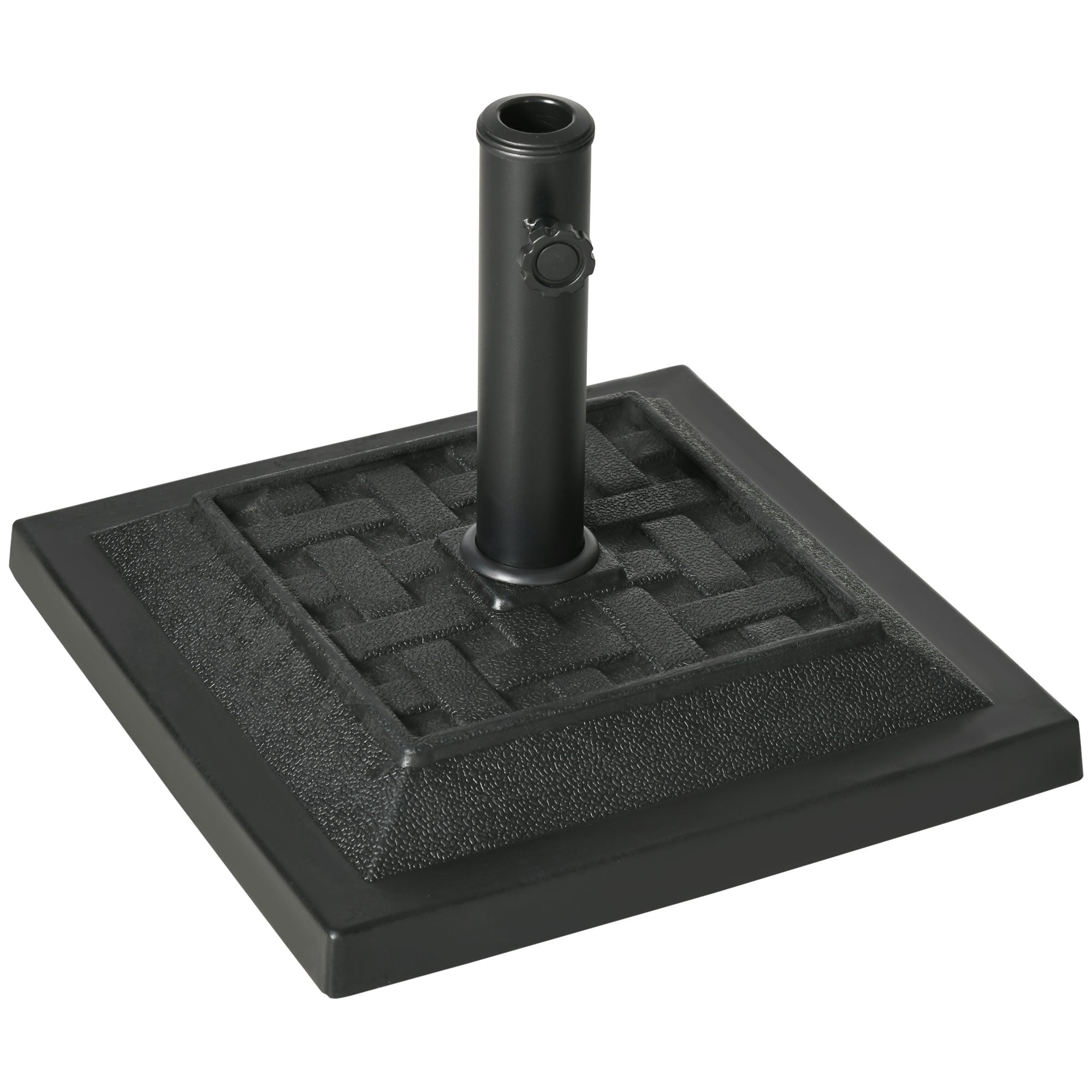 Outsunny 26 lb Heavy Duty Square Resin Patio Umbrella Base for Outdoor Garden Backyard Black 