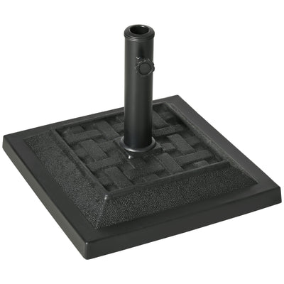 Outsunny 26 lb Heavy Duty Square Resin Patio Umbrella Base for Outdoor Garden Backyard Black 