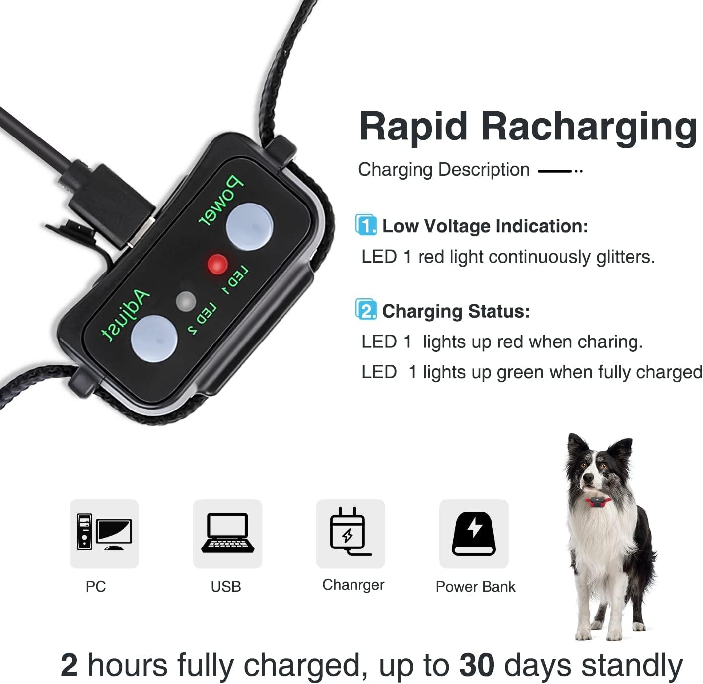 Citronella Bark Collar Citronella Dog Collar for Barking Automatic No Barking Collars Spray Bark Collars Anti Barking Device Stop Dogs Barking for Small Large Medium Dog 
