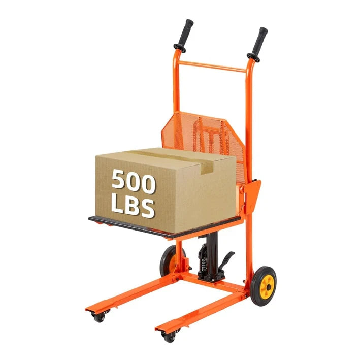 Hydraulic Material Lift Winch Stacker – 500 lb Capacity, 32" Lift Height