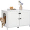HOOBRO Cat Litter Box Enclosure Furniture, Hidden Cat Washroom with Divider, Pet House End Table, White