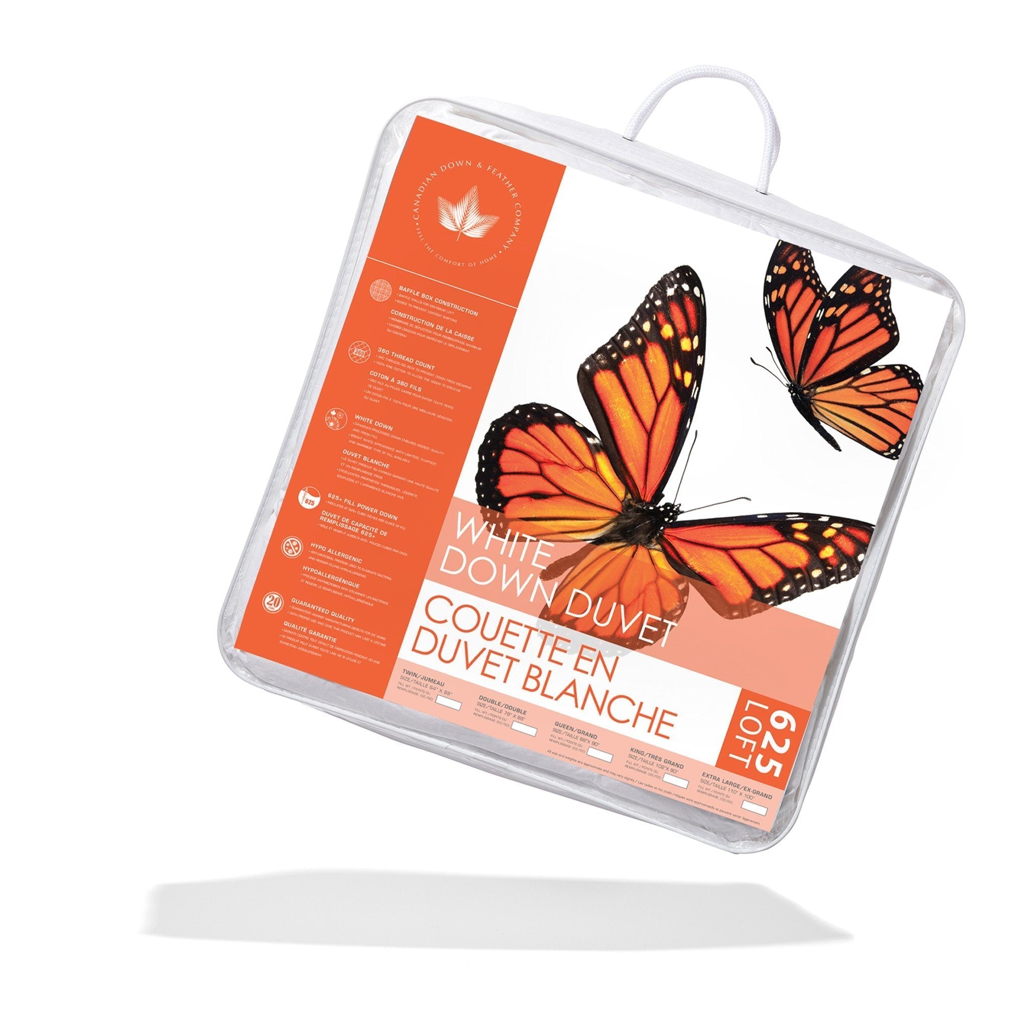 625 Loft White Down Duvet 