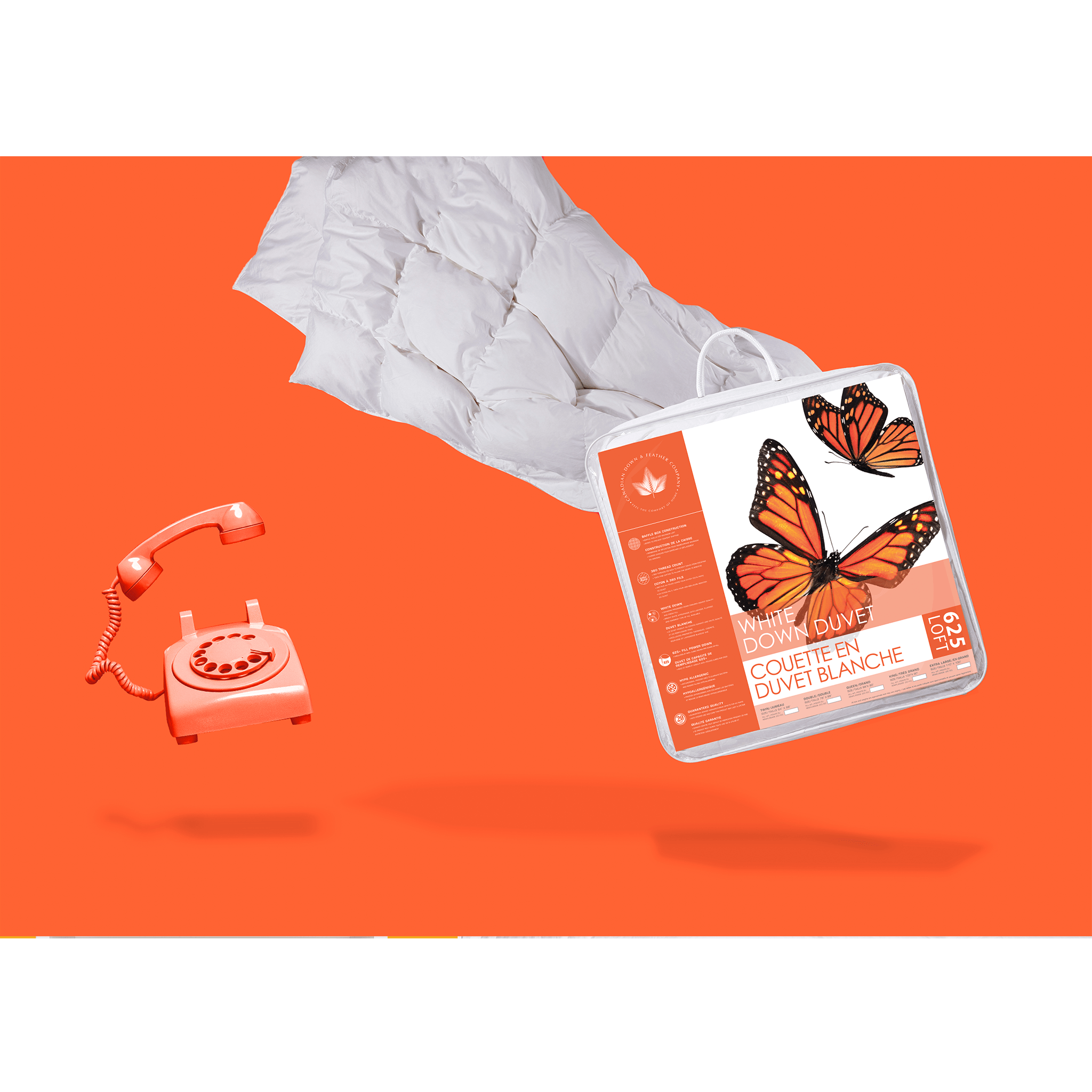 625 Loft White Down Duvet 