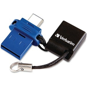 Microban 64GB Store 'n' Go Dual USB 3.2 Gen 1 Flash Drive for USB-C Devices - Blue 