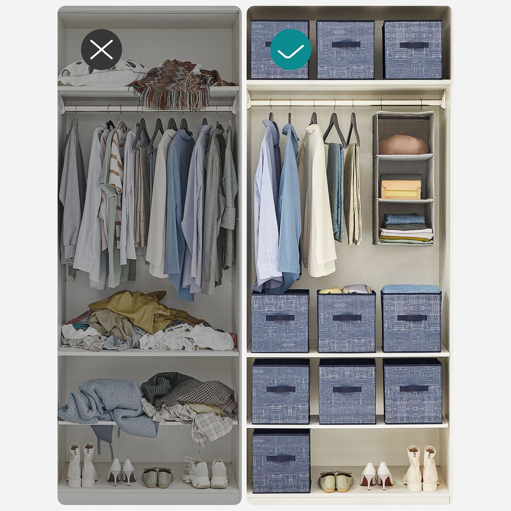 SONGMICS Non-Woven Fabric Storage Cubes with Double Handles 