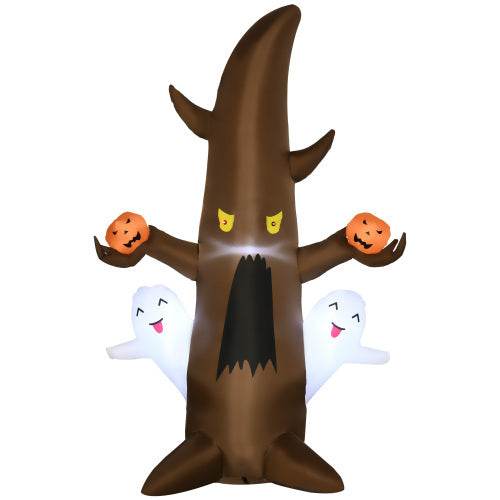 5 Halloween Inflatables Outdoor Decorations Ghost Tree With Pumpkins, Blow-Up LED Yard Decor Indoor Outdoor For Garden, Lawn, Party, Holiday 