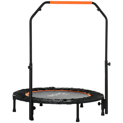 Soozier 40" Foldable Mini Fitness Trampoline, with Adjustable Foam Handle, Orange 