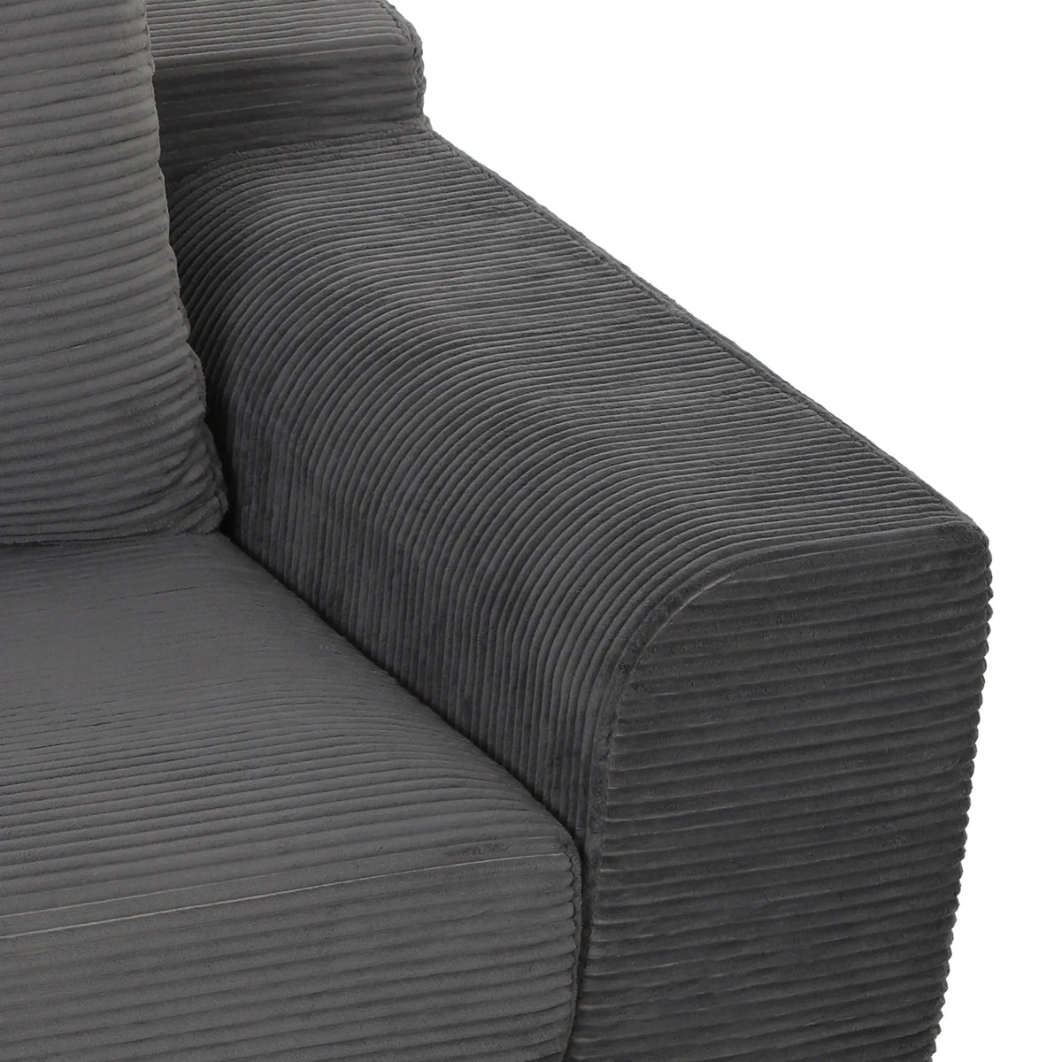 51.2-Inch Folding Chair Bed with Pillow, Corduroy Upholstered Sleeper Chair, Modular Floor Sofa, Dark Grey