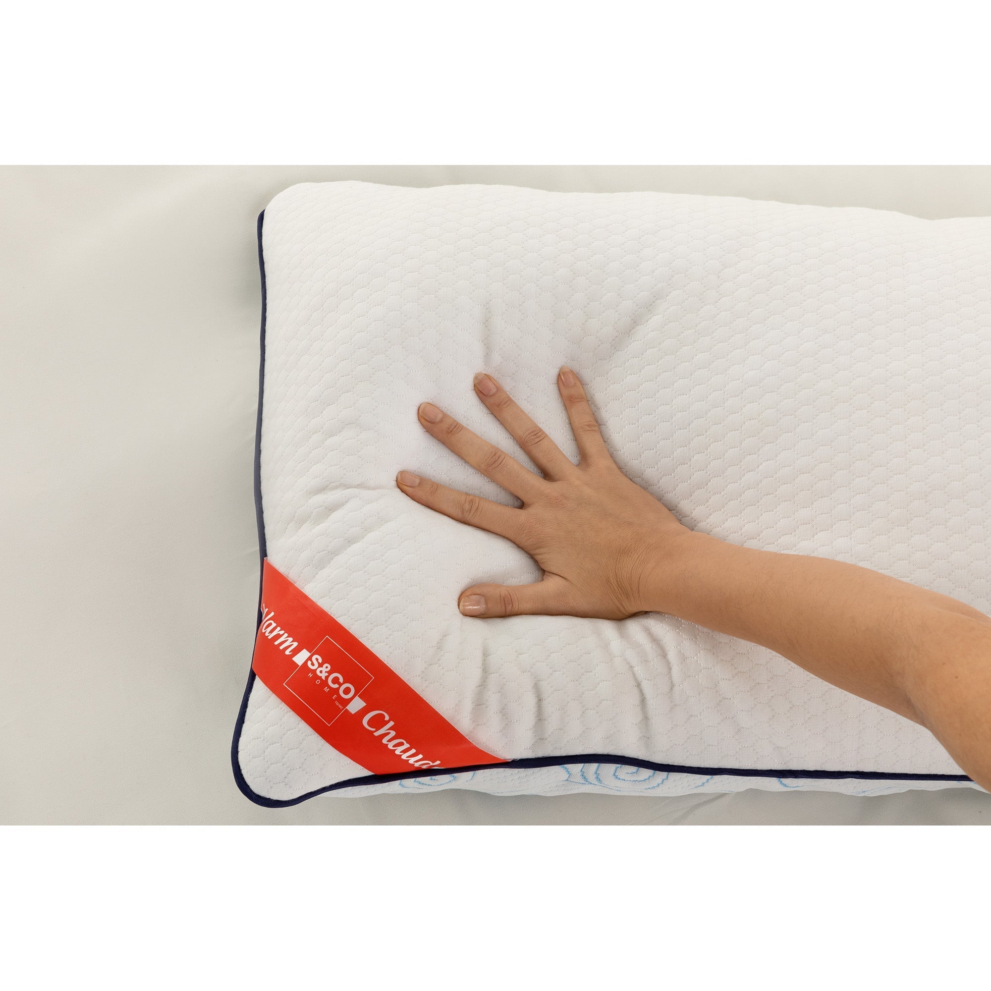 Cooling Matelasse Hotel Collection Bed Pillow, Queen Size. Designed for Back, Stomach or Side Sleepers, 20x30, White 