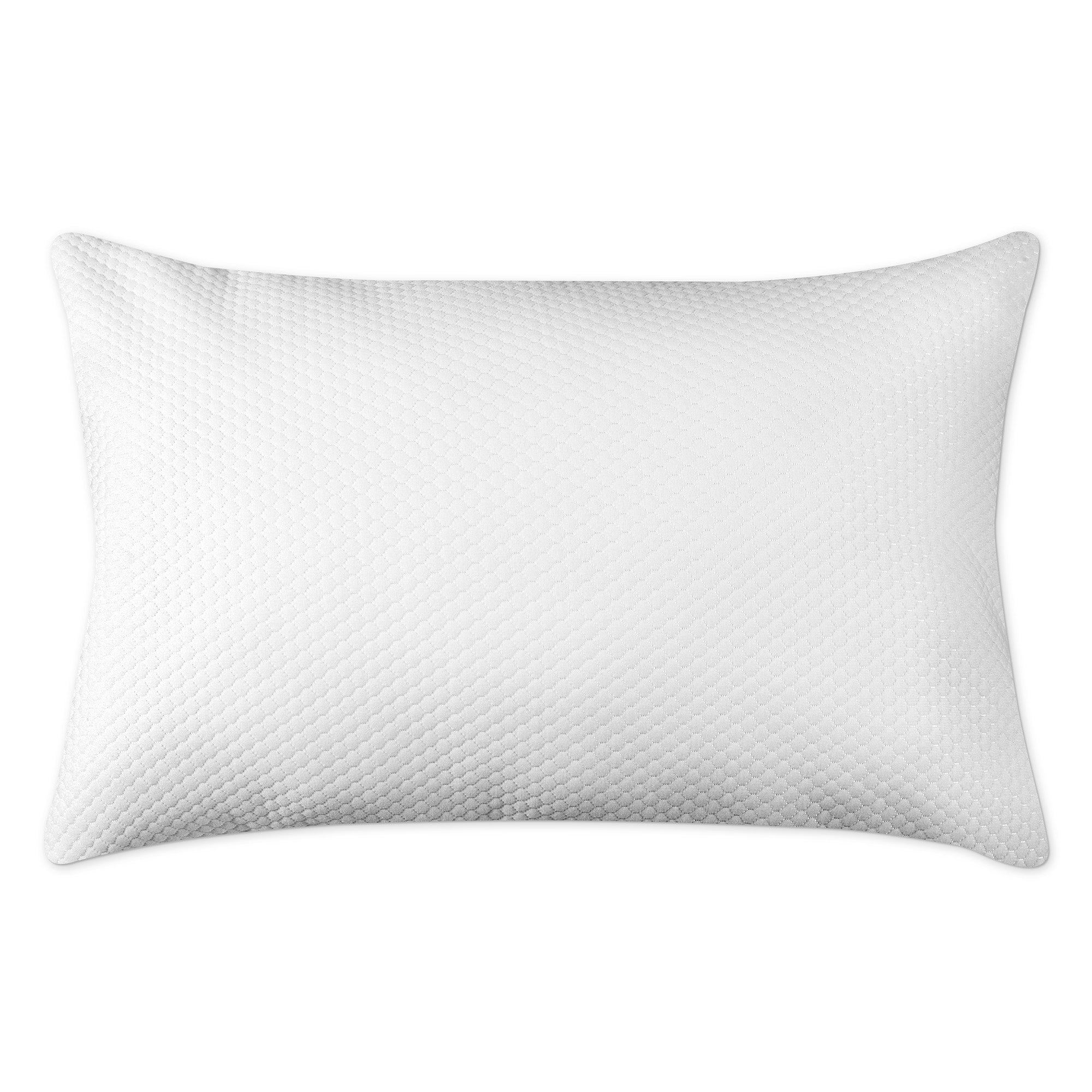 Knitted Antibacterial Cold/Hot Hotel Collection Bed Pillow, Queen Size. Designed for Back, Stomach or Side Sleepers, 30x30, White 