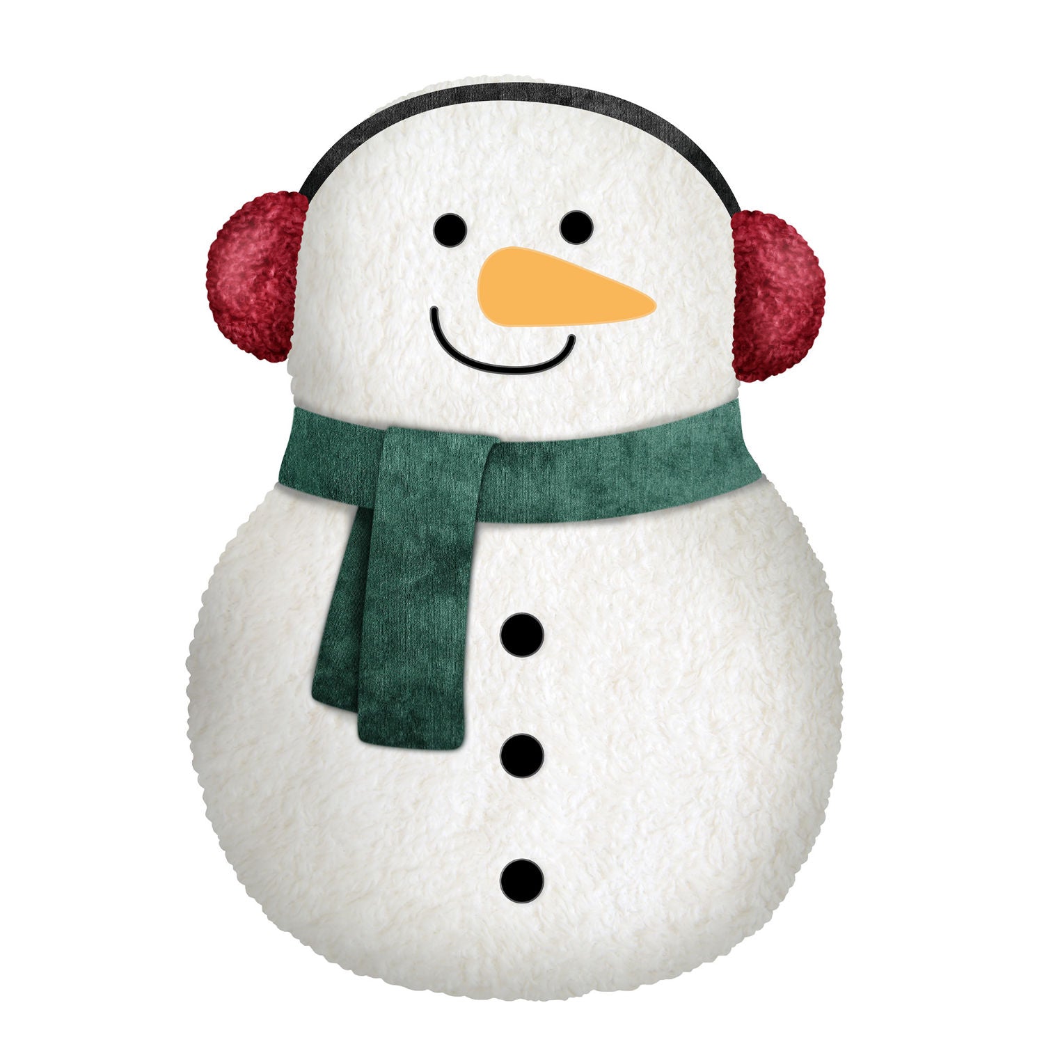 Teddy Fabric Shaped Cushion Snowman 