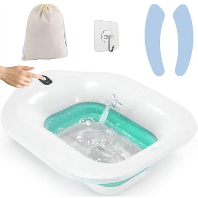Foldable Postpartum Care Basin Sitz Toilet Seat Bidet Basin Battery Powered Toilet Bidet for Pregnant Postpartum Hemorrhoid Elderly Care 1400ML/47Oz 
