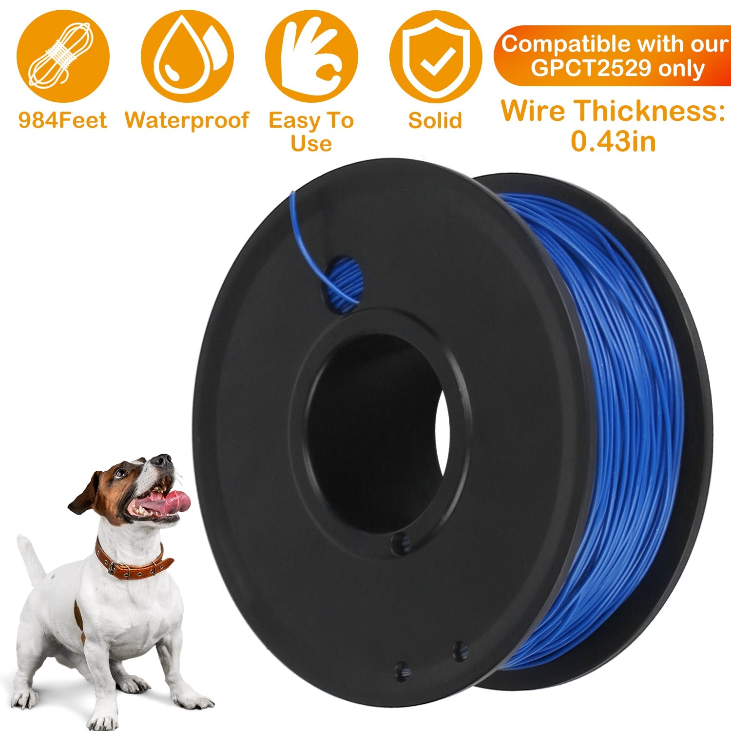 984 Feet 0.43in Dog Fence Wire Aluminum Boundary Wire for GPCT2529 Dog Fence System