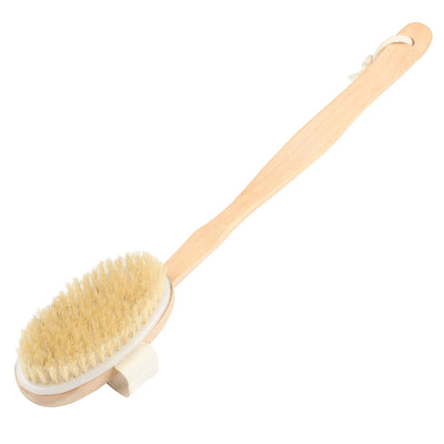 Bath Brush 15" Shower Body Back Scrubber with Long Handle Detachable Brush for Cellulite Exfoliating Detox 