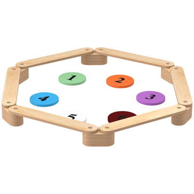 Qaba 6 PC Wooden Balance Beam for Kids, for Coordination, for Indoor Outdoor 