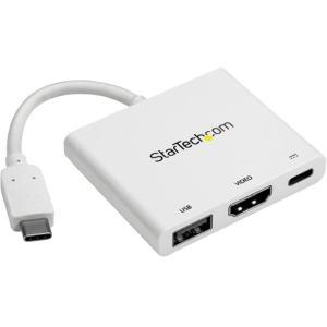 USB C Multiport Adapter with HDMI 4K & 1x USB 3.0 - PD - Mac & Windows - White USB Type C All in One Video Adapter 