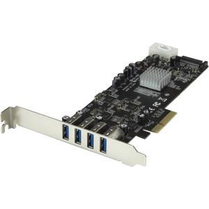 4 Port PCI Express (PCIe) SuperSpeed USB 3.0 Card Adapter w/ 4 Dedicated 5Gbps Channels - UASP - SATA/LP4 Power 