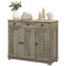 HOMCOM Modern Sideboard, Buffet Cabinet with Storage Cabinets, Drawers and Adjustable Shelves for Living Room, Washed Grey