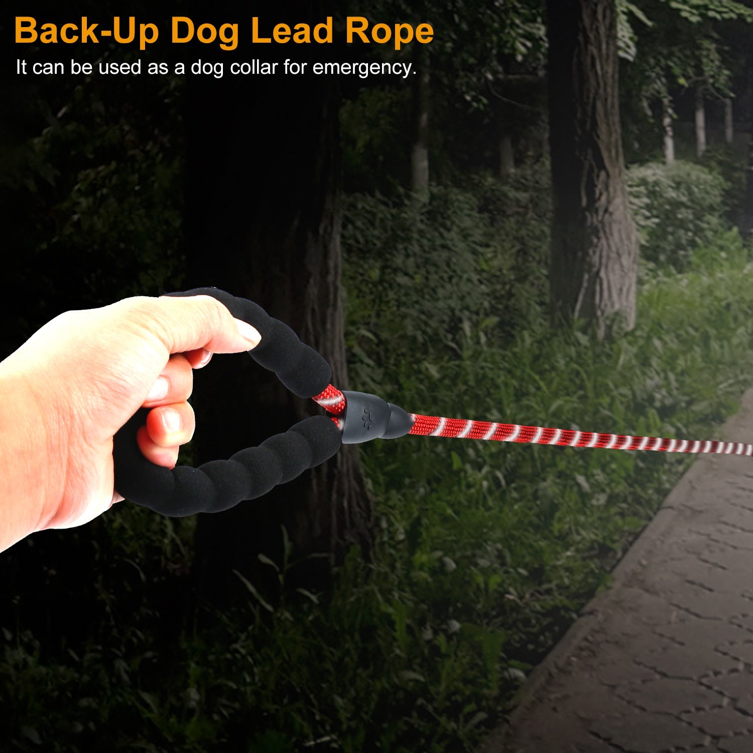 5FT Dog Leash Dog Training Walking Lead w/ Foam Handle Highly Reflective Treads Strong Nylon Dog Rope For Small Medium Dogs