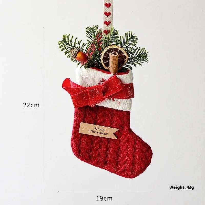Christmas Decoration Knitted Christmas Stockings Scene Layout 