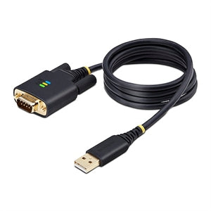 3ft (1m) USB to Serial Adapter Cable, COM Retention, FTDI IC, DB9 RS232, Interchangeable DB9 Screws/Nuts, Windows/macOS/Linux 