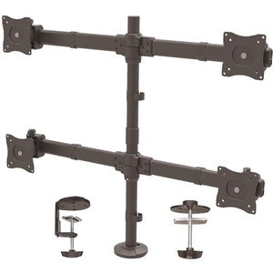 Desk Mount Quad Monitor Arm, 4 VESA Displays up to 27" (17.6lb/8kg), Ergonomic Height Adjustable Articulating Pole Mount