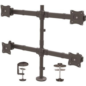 Desk Mount Quad Monitor Arm, 4 VESA Displays up to 27" (17.6lb/8kg), Ergonomic Height Adjustable Articulating Pole Mount 