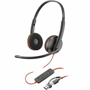 Poly Blackwire 3220 Stereo USB-C Headset + USB-C/A Adapter 